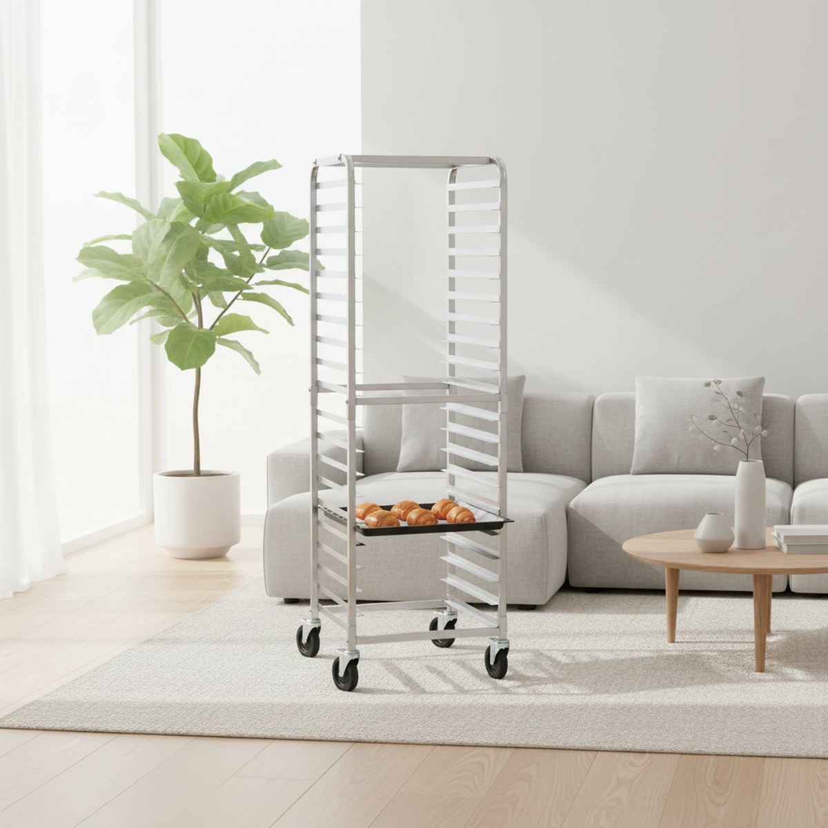 Kitchen Baking Trolley - Rak Roti Komersial 20 Tingkat, Troli