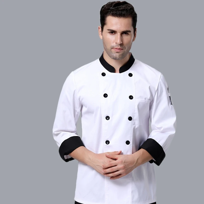 Kitchen Baker - Jaket koki lengan panjang pria dan