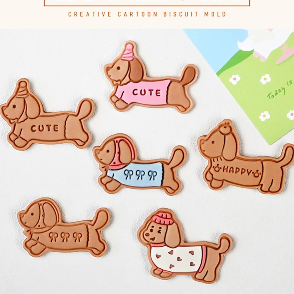 Baking Kitchen Diy - Cetakan Kue Stempel Kartun Anjing Sosis