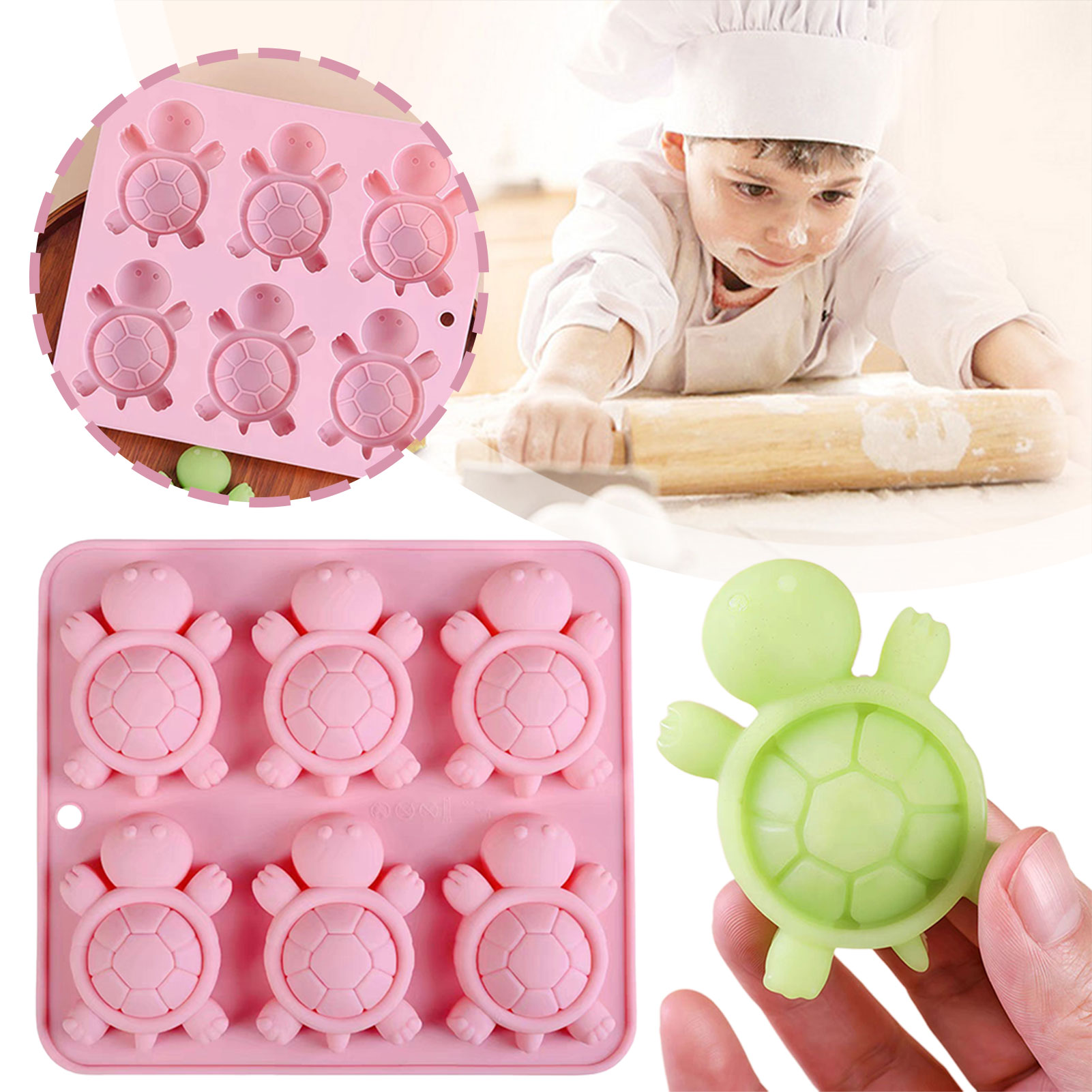Baking Kitchen Diy - Turtles Ice Tray 3D Tortoises Sea