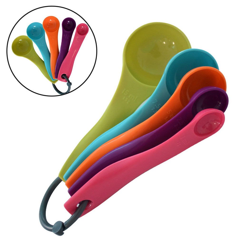 Kitchen Baking Utensil Set - 5-Piece Sendok Minyak Garam Warna-warni Perlengkapan