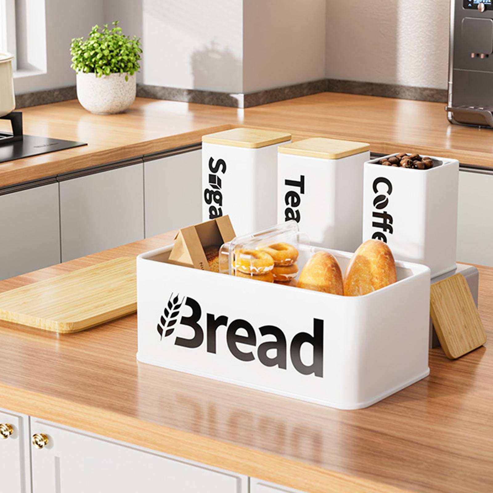 Kitchen Baking Canisters - Kotak Penyimpanan Roti dari Bambu Besi,