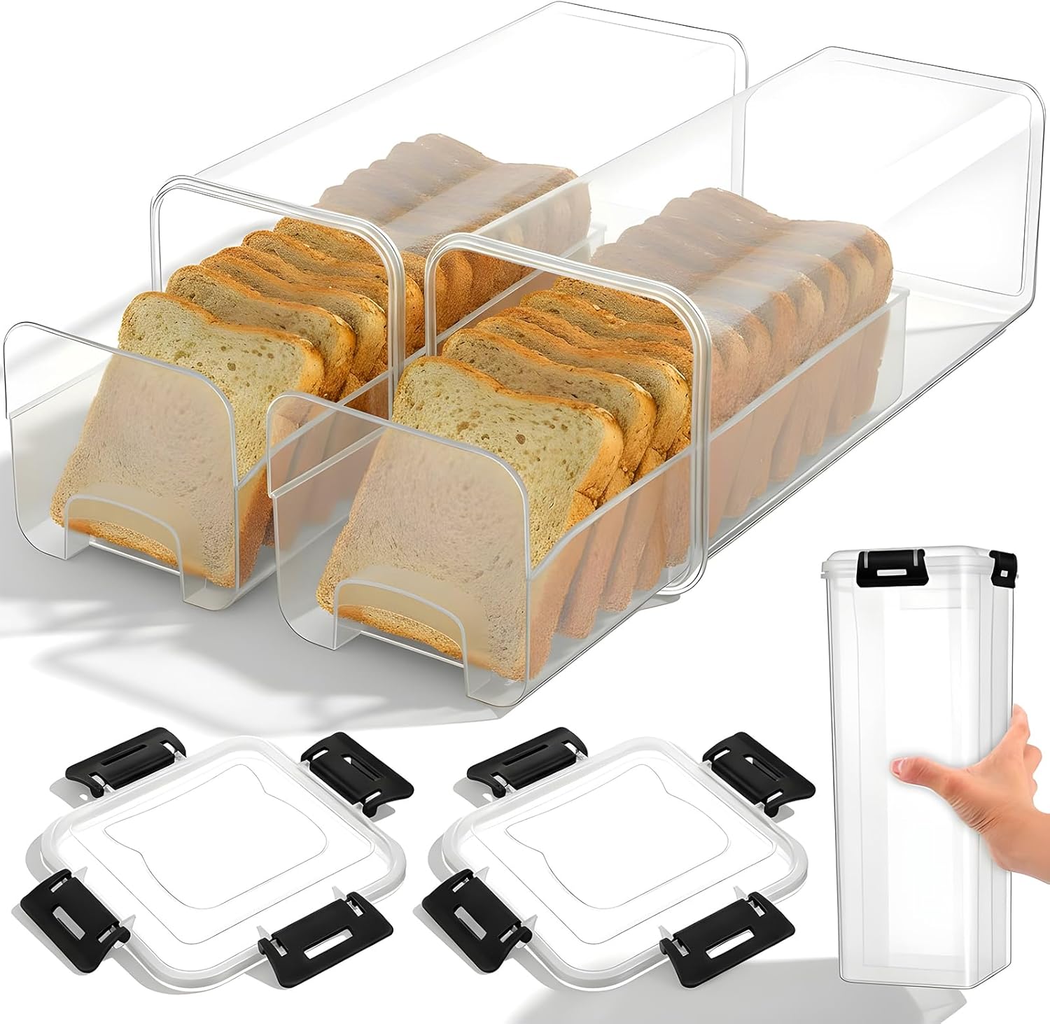 Kitchen Baking Trays - Wadah Penyimpanan Roti dengan Tutup Kedap