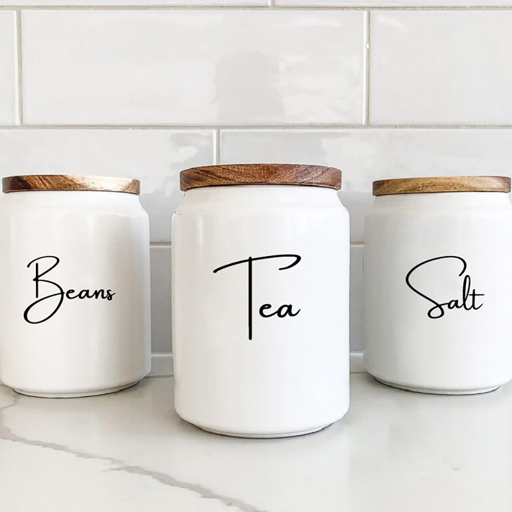 Kitchen Baking Canisters - Stiker label toples organisasi dapur, stiker