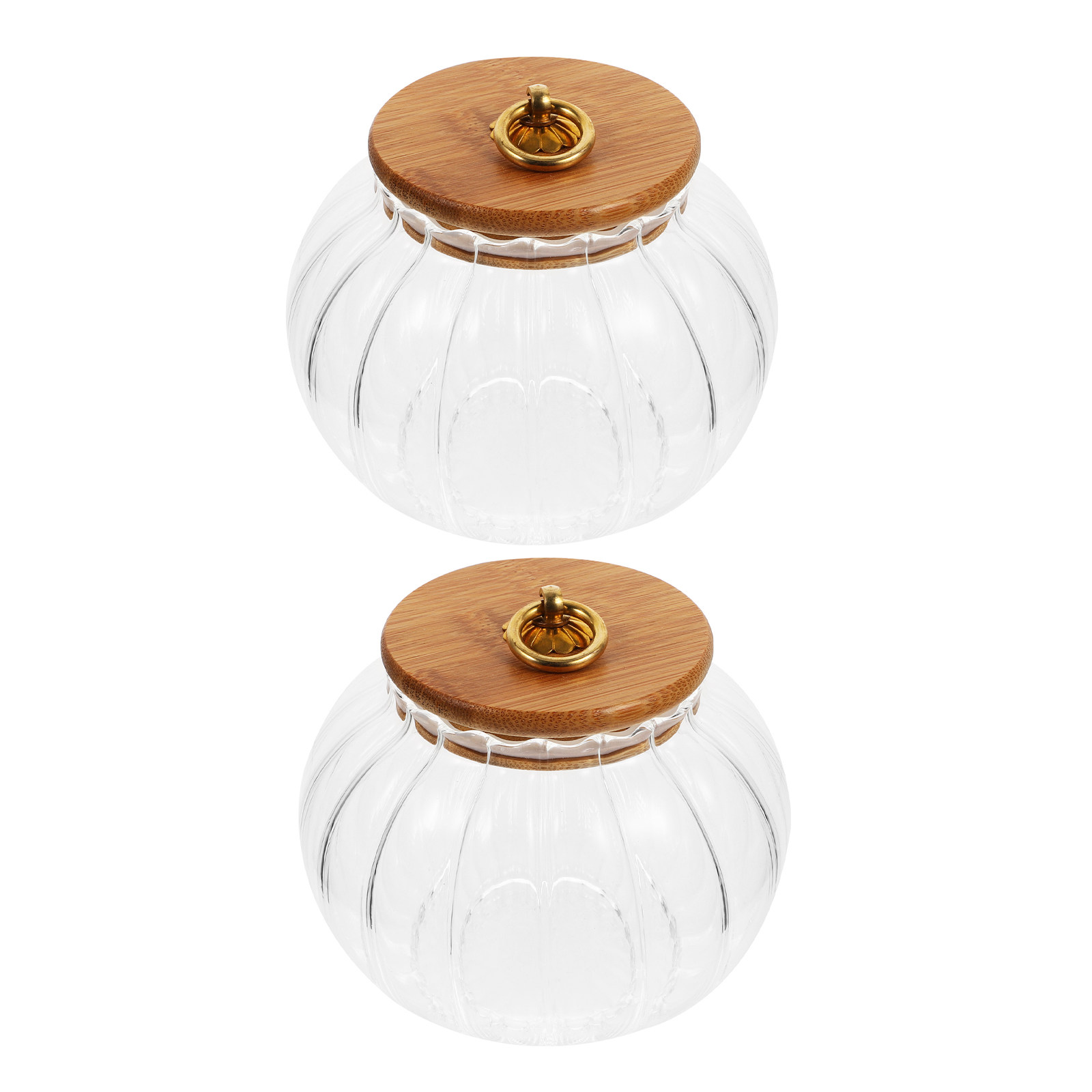 Kitchen Baking Canisters - 2 Buah Stoples Kaca Transparan Bentuk