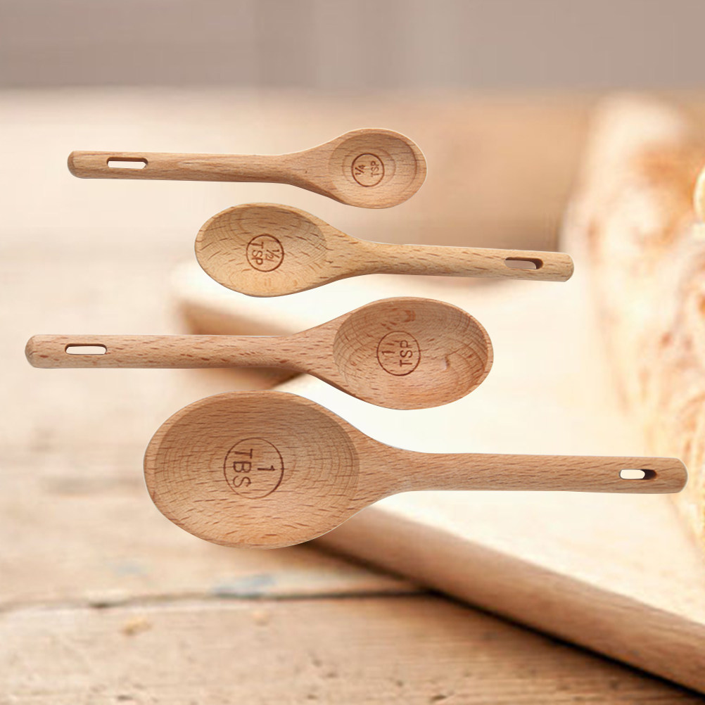 Kitchen Baking Utensil Set - 4 Buah Set Sendok Ukur Kayu