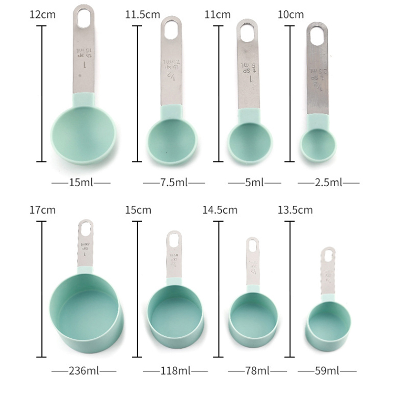 8 buah Set gelas ukur sendok u - Kitchen Baking Utensil Set ulasan dan harga