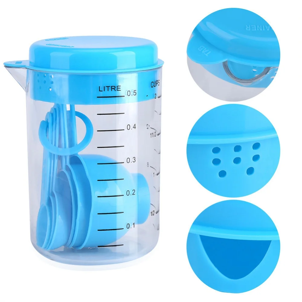 7 Buah/Set Gelas Ukur Plastik  - Kitchen Baking Utensil Set ulasan dan harga
