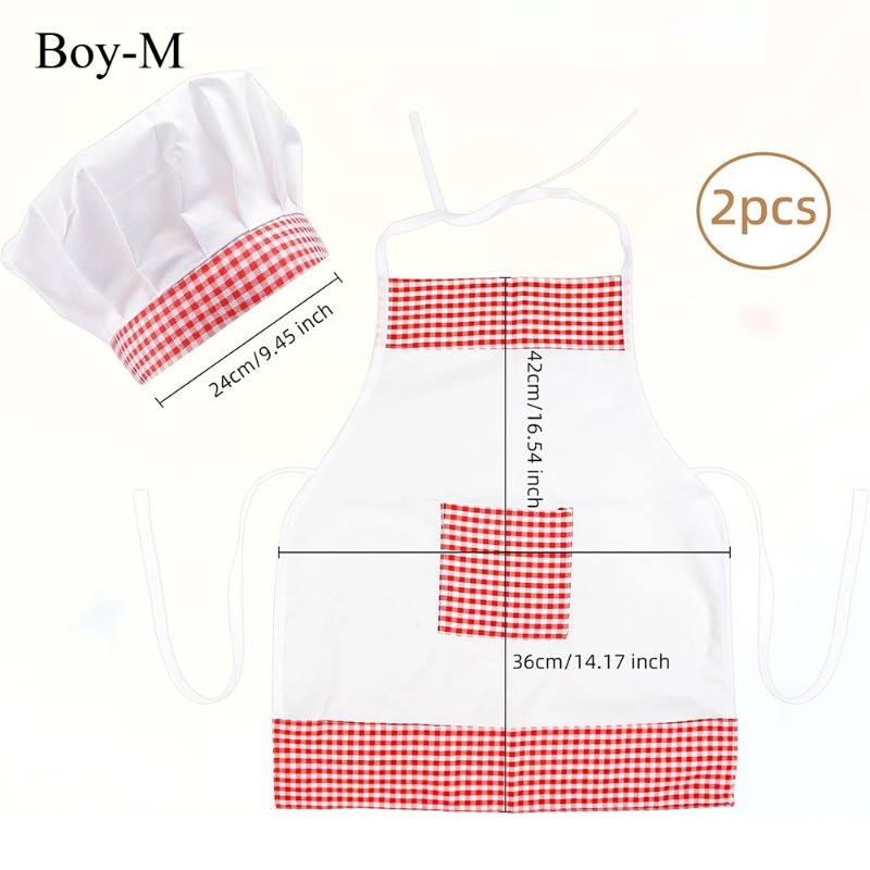 Kostum Koki Bayi Gingham Merah - Kitchen Baker ulasan dan harga