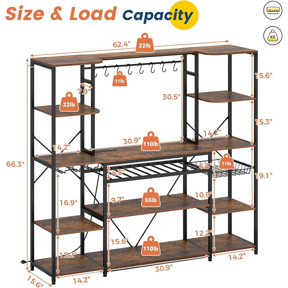 Rak Bakers Besar 62.4in dengan - Kitchen Baker ulasan dan harga