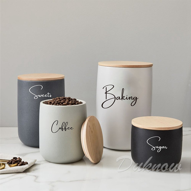 Stiker label toples organisasi - Kitchen Baking Canisters ulasan dan harga